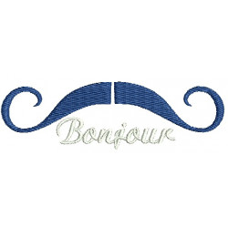 Stickdatei - Bonjour Moustache